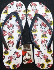 NWOB NWT DISNEY Minnie Mouse Flip Flop Sandals S US 5-6/UK 3-4  M US 7-8/UK 5-6