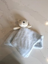 Baby Gear- Bear Lovey Blanket Security Blue White