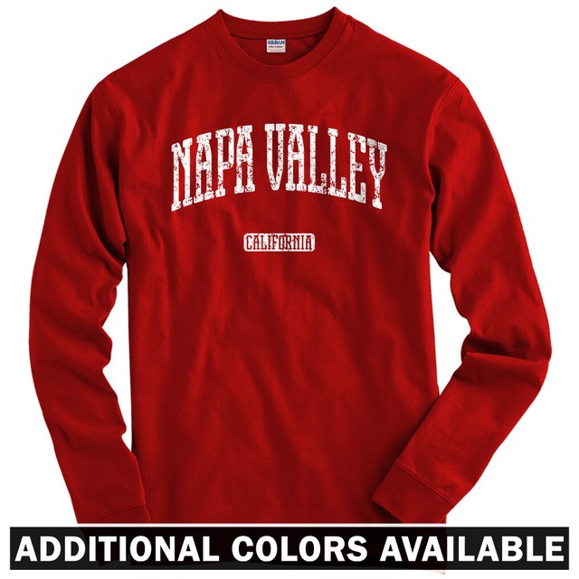 Napa Valley California Long Sleeve Tshirt LS Men S4X Gift Wine