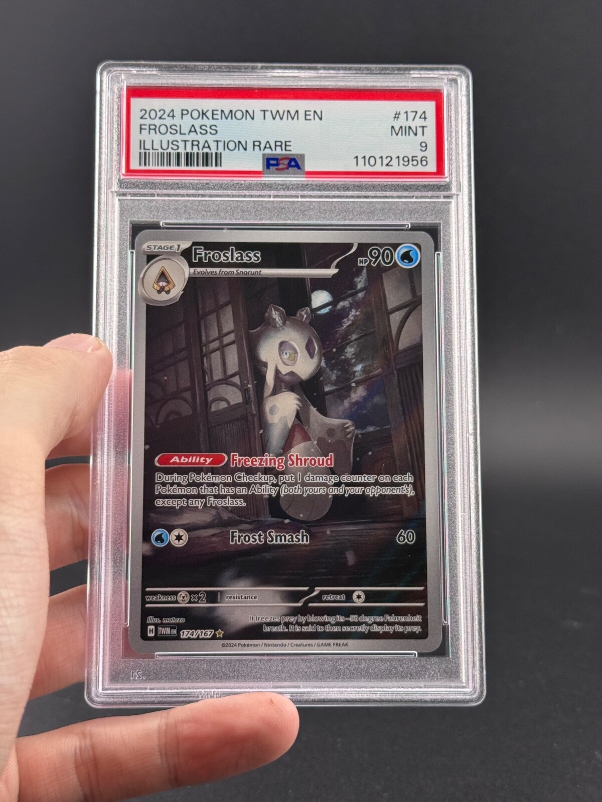 2024 POKEMON TWM EN-TWILIGHT MASQUERADE ILLUSTRATION RARE #174 FROSLASS PSA 9