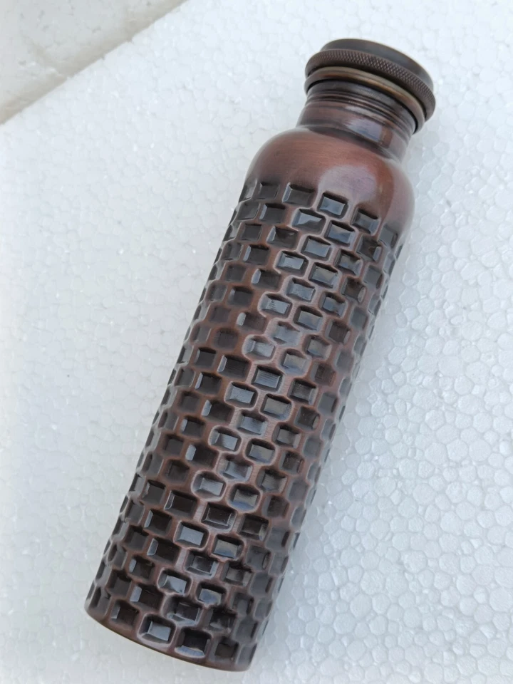 100% Pure Copper Water Bottle Handmade 32 Oz, Ayurvedic Health Benefit FAST SHIP - Image 2 of 4