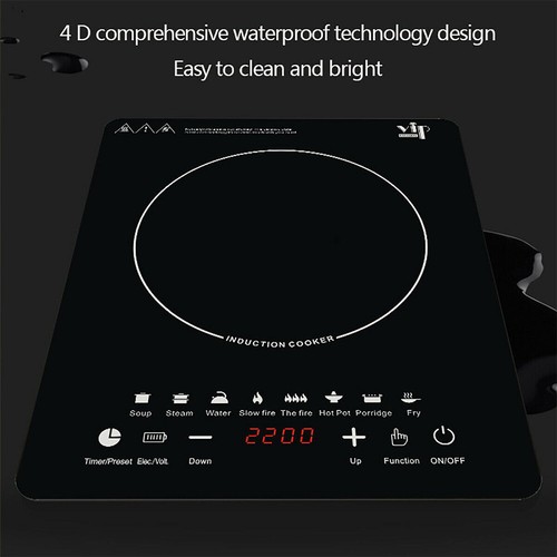 Induction Cooktop Portable 2200w Hotplate Electric Ceramic LCD Adjustable Cooker - Picture 7 of 12