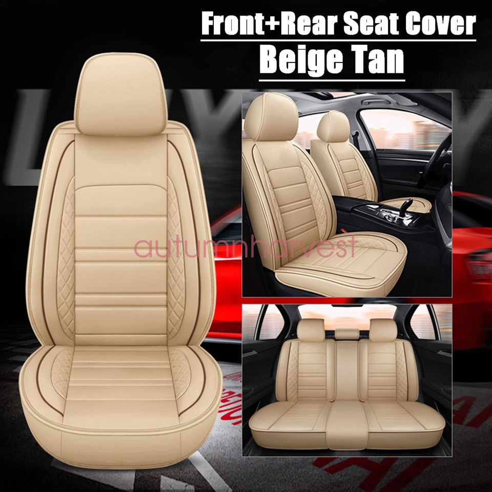 Fits VOLKSWAGEN Passat 5-Seats Car Seat Covers PU Leather Front + Rear Cushion - Image 3 of 4