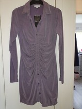 BNWT Fashion Nova Lavender Leia Slinky Mini Shirt Dress Size Small