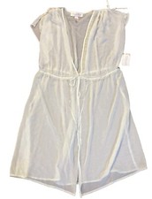 Oscar de la Renta Pink Label White Lace Robe Sz Large Belt Tie