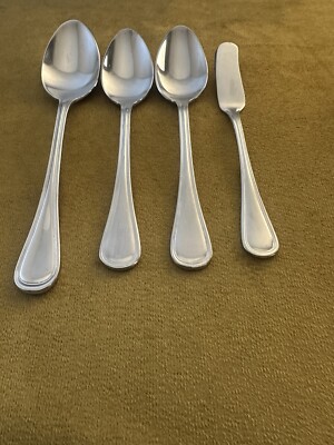 Wallace Royal Thread 18/10 Stainless Serving Spoon / Soup Spoons + Master Knife