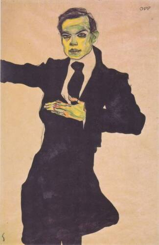 Max Oppenheimer 1910 Painting by Egon Schiele Poster Print, Imagekind - Afbeelding 1 van 25
