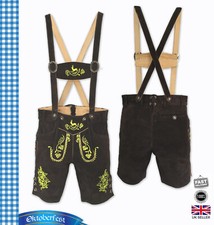 Bayrische Lederhose mit Hosenträgern UK 32" / EU 48 [RS55-0025]