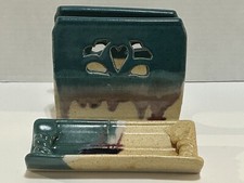 Handmade Pottery Stoneware Glazed Napkin Hold...