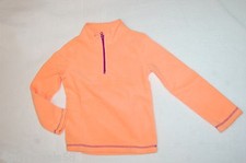 Girls L/S Shirt LIGHT ORANGE FLEECE PULLOVER SWEATSHIRT High Zipper Neck XS 4-5