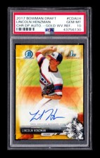 1-2017 BOWMAN DRAFT GOLD REFRACTOR AUTO LINCOLN HENZMAN WHITE SOX 02/50 PSA10