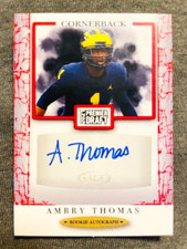 2021 Sage Premier Draft #A9 Ambry Thomas Rookie RC Auto Autograph Card Red