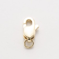 4mmX11mm Lobster Claw Clasp Jump Ring Polished Real 14K Yellow Gold 0.7grams