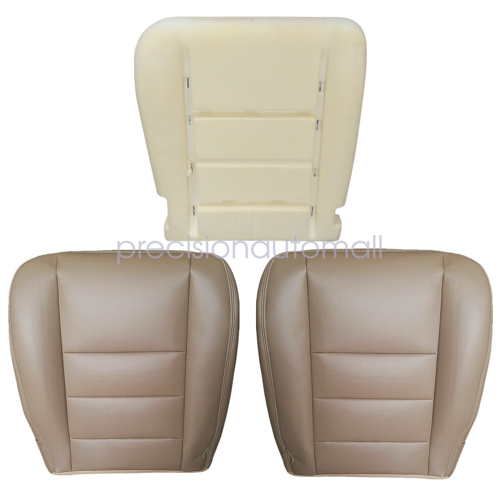 Driver & Passenger Bottom Seat Cover Tan & Foam Pad For 2002-2007 Ford F250 F350