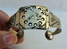 Antique African Nomadic Tuareg Tribal Color Silver Bracelet Currency Mali,Africa
