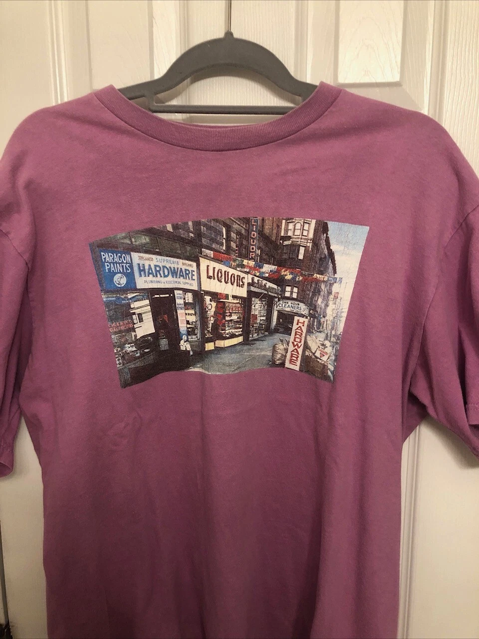T shirt Supreme Hardware vintage lavande taille L fabriqué aux USA
