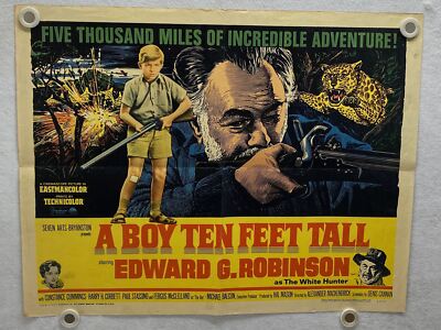 1963 A Boy Ten Feet Tall Half Sheet Movie Poster 22 x 28 Edward G. Robinson
