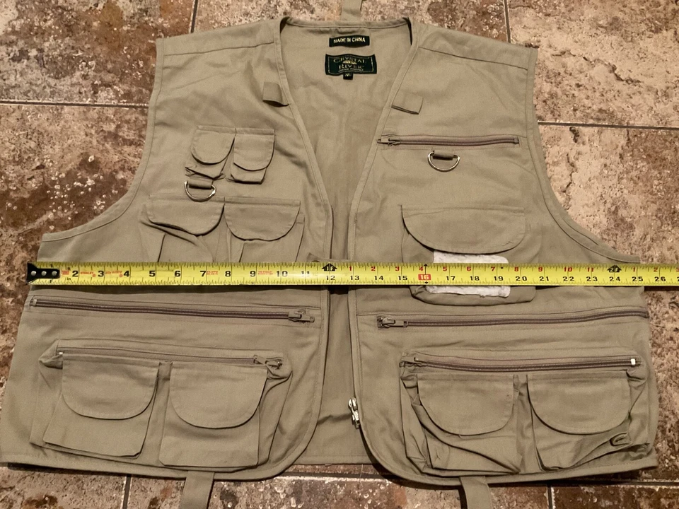 CHALECO RÍO PESCA CRISTAL RIVER LONA CAQUI (HOMBRE XL) USADO Foto 2 de 4