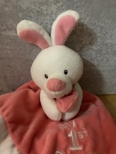 BABY GUND. Baby Girl, Lovey Bunny Security Blanket. My 1ST Bunny. Pink