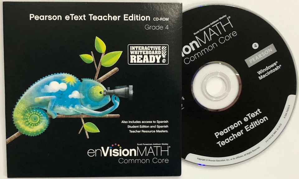 4th Grade enVision Math - Pearson eTEXT TEACHER EDITION  CD-ROM - (2011) - Image 3 of 3