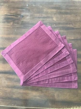 Burgundy Woven Rectangle Placemat Set of Six Satin Edge Bed Bath Beyond Ambrosia