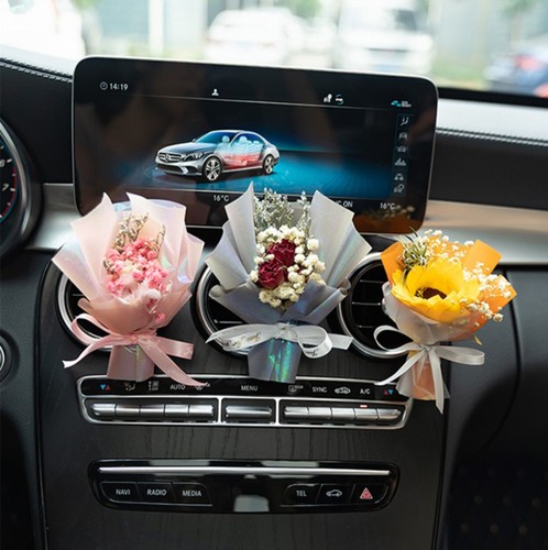 Mini Natural Dried Flower Bouquet Car Freshener Car Accessories Gifts for Her - Picture 4 of 6