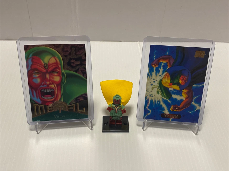 “VISION” 94 OBRAS MAESTRAS DE MARVEL/95 Marvel Metal Fleer/con figura🔥🔥 Foto 2 de 4