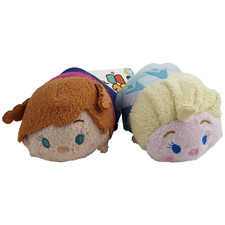 Tsum Tsum Disney Frozen ELSA ANNA New Set of 2 MINI 3.5" 2016 Soft Plush Toy Tag