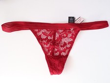 NEW Victoria's Secret VTG 2016 Lace V-String Thong Panties SMALL