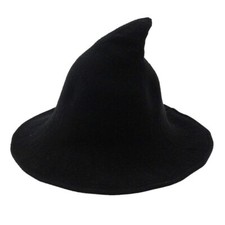 Modern Halloween Witch Hat - Women Wool Sharp Pointed Witch Hat black 