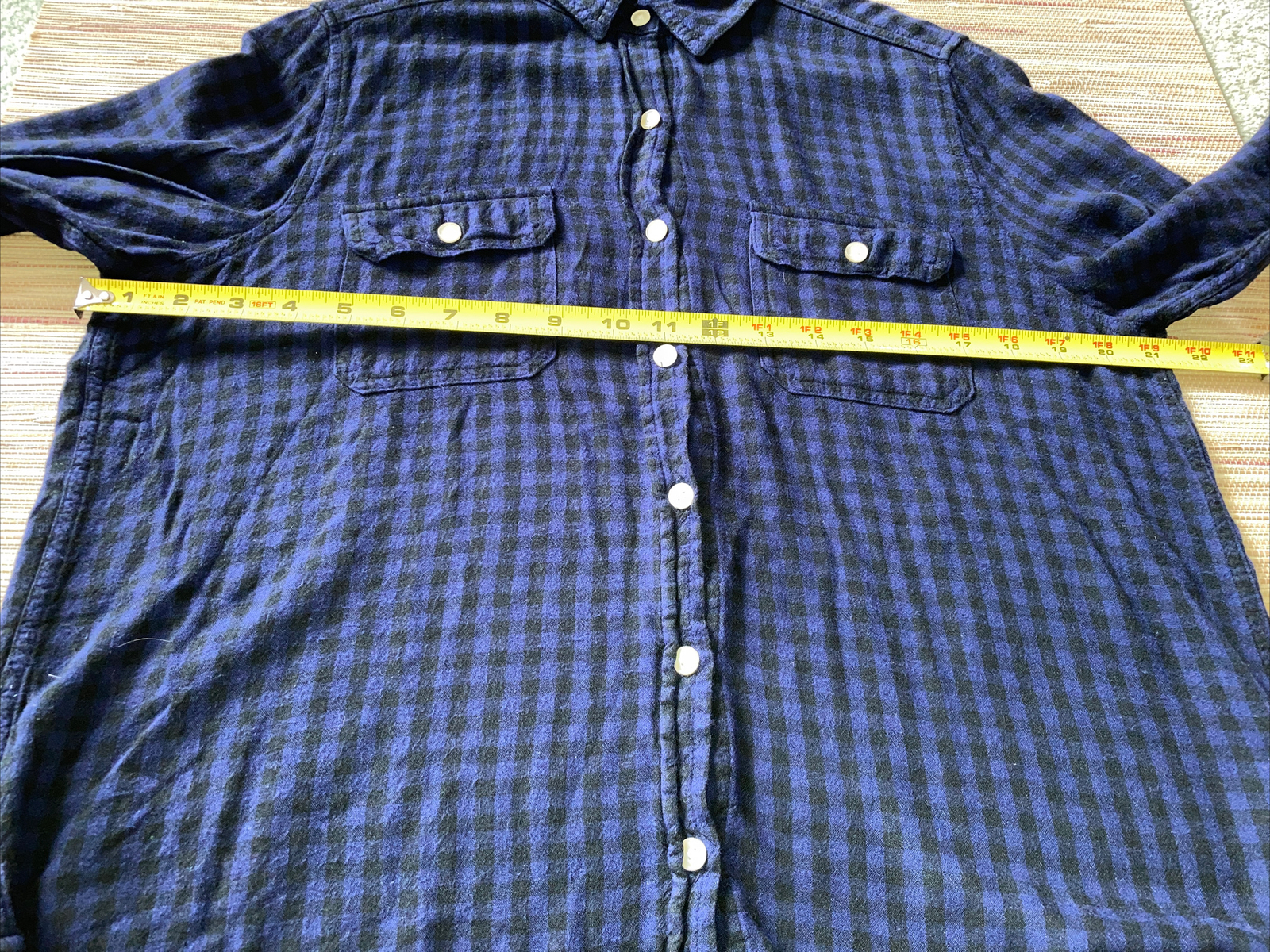 UNIVERSAL THREAD Shirt M Button Up Blue Black Che… - image 7