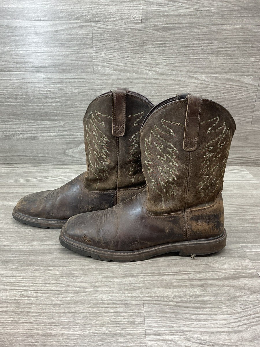 Ariat Groundbreaker Dark Brown Leather Work Boots 10020059 