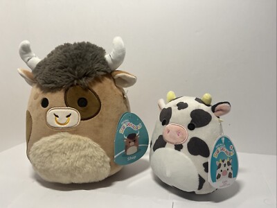 Colin The Cow 5  Squishmallows Plus 9'' Shep The Bull Brand New With Tags