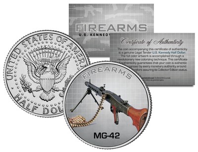AR-15 & JFK Kennedy Half Dollar Colorized Coin - Firearms Themed Collectible
