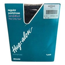 Vintage Sears Hug-along regular pantyhose sandalfoot The Only Toe Average Navy