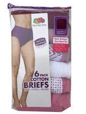 Fruit of the Loom  Women's Briefs 6-Pack "100 Cotton  Tag Free"   6DBRIAS