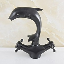 Black Oil Rubbed Brass Dolphin Shape Bathroom Kitchen Bar Sink Faucet Tap ssf846