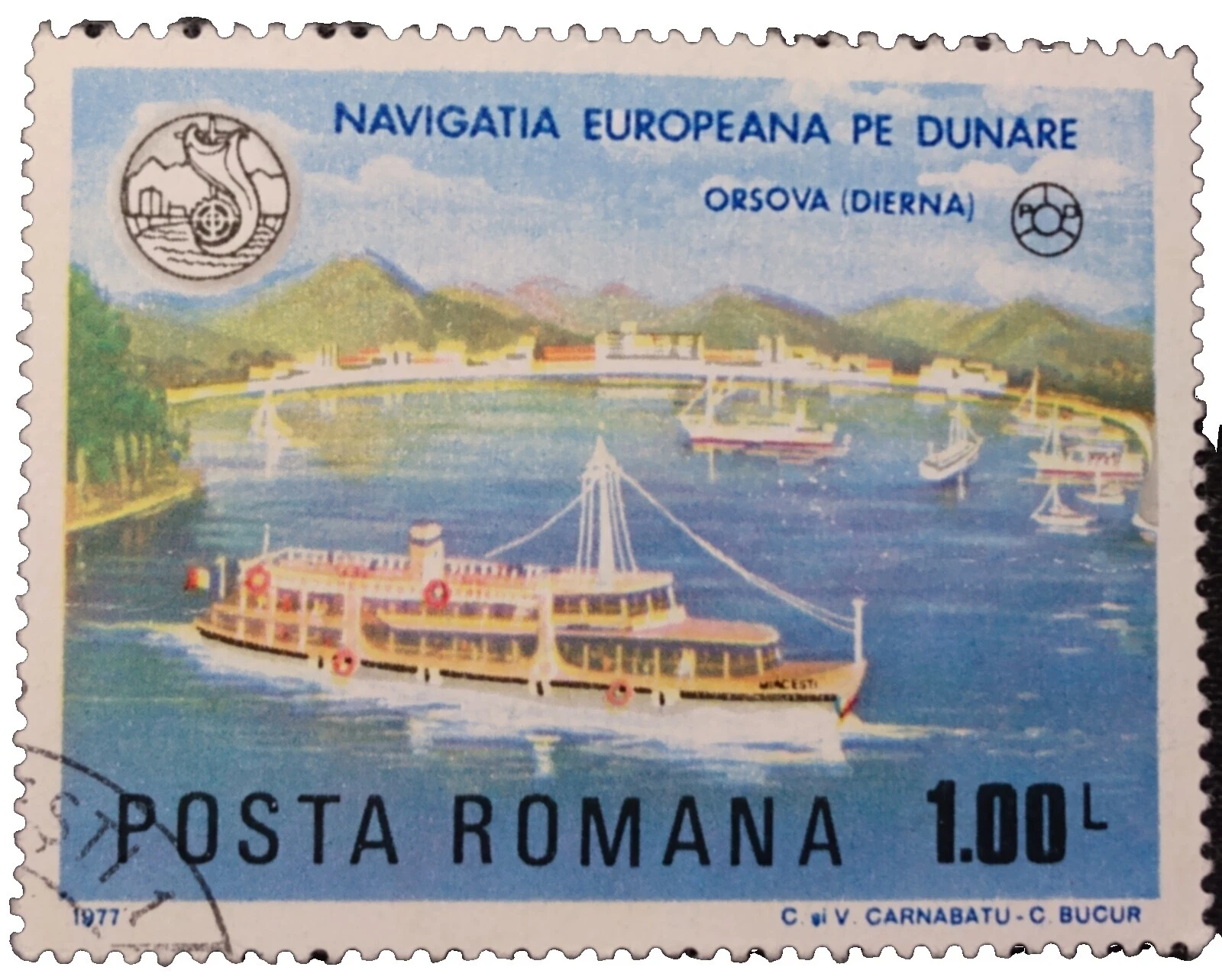 Estampillas de Barcos y botes usado rumano