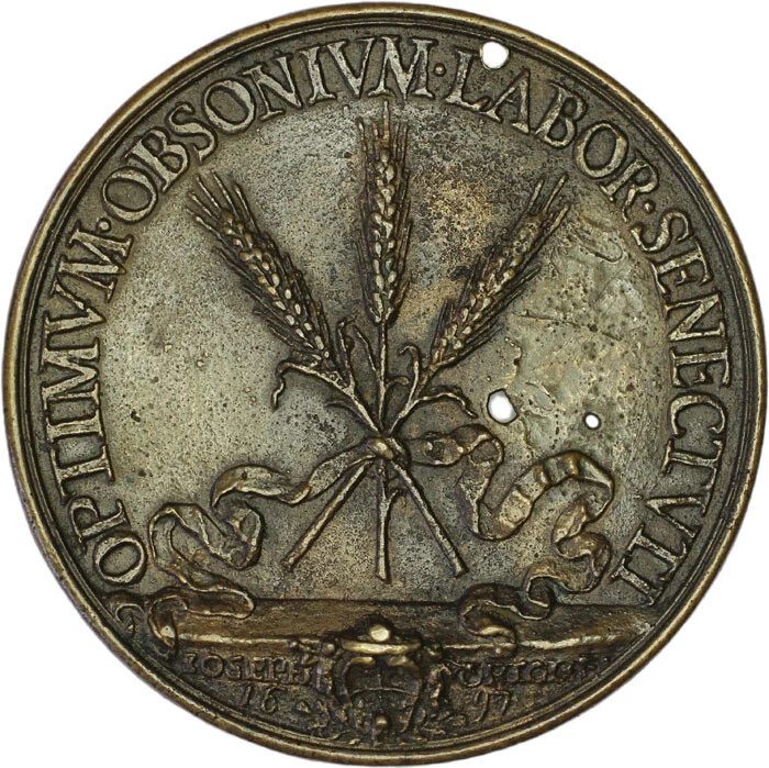 ITALIAN STATES (PAPAL STATES) medal Giovanni Giustino Ciampini 1697, Rizzini#964 - Image 2 of 4