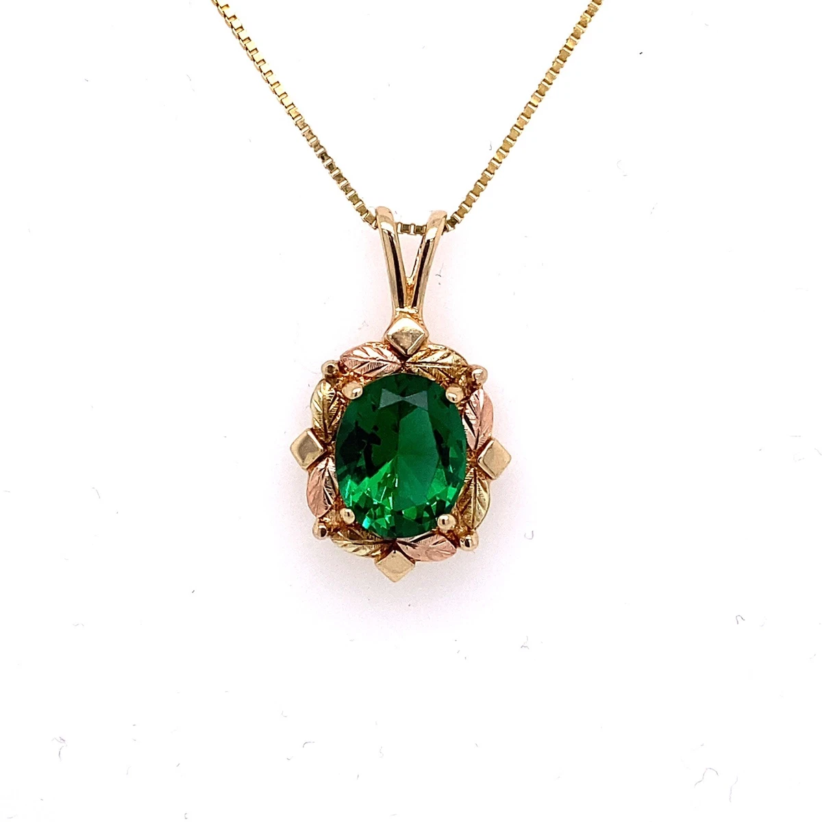 COLEMAN CO. 10KT BLACK HILLS GOLD GREEN STONE PENDANT 2.6 GRAMS eBay
