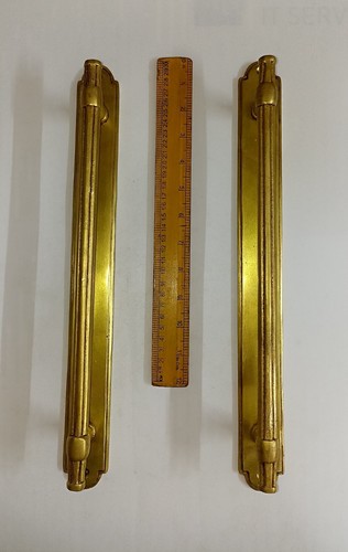 Victorian Theme Heavy Door Handle Pair Brass 15.5" Inches Long Door Puller AJ268 - Picture 3 of 11