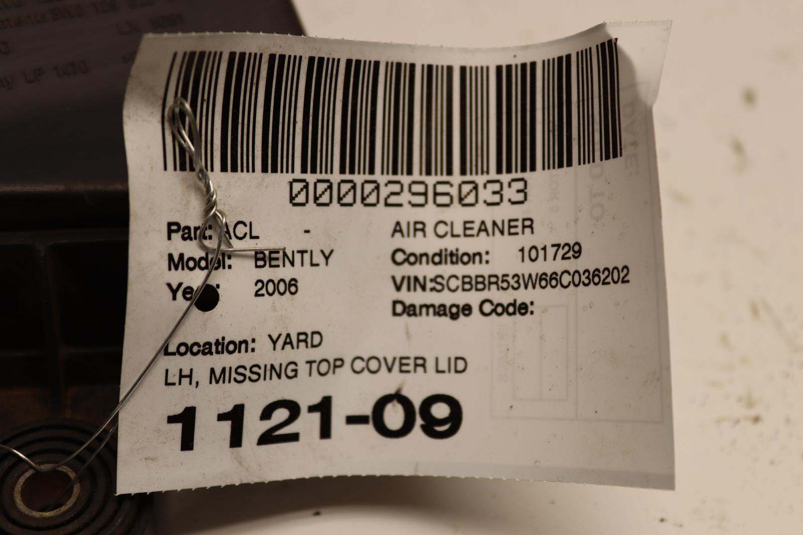 2006-2012 BENTLEY CONTINENTAL FLUING SPUR LEFT CLEANER BOX MISSING TOP LID OEM