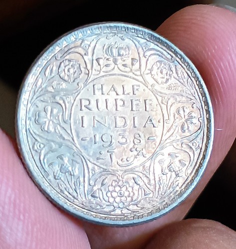 India 1938 George VI Half Rupee Key Date UNC