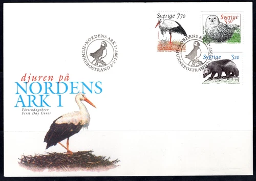 Sweden 1997 birds - animals FDC
