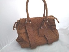 TRUSSARDI echtes Straussenleder Schultertasche braun Limited Edition