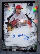 2024 Topps Finest Orion Kerkering RC Rookie Card Refractor Auto Phillies FA-OK. rookie card picture