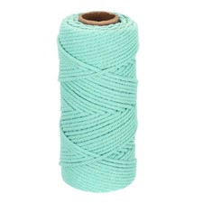 4mm x 87 Yard Light Blue Cotton Macrame Rope, Single Strand Macrame Cord