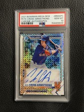 2021 Bowman Mega Box Pete Crow-Armstrong Chrome Prospect Auto #BMAPC PSA 10 Cubs