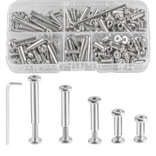 56 Set M4 Cupboard Joining Bolts Screws Furniture Connecting Screws Bolts