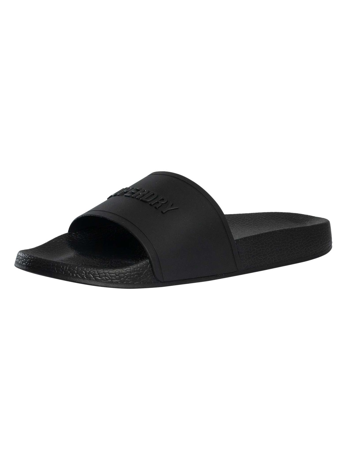 Superdry Premium Graphic Pool Sliders, Black - 8/9 UK